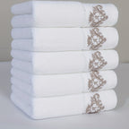 Conjunto de 5 Toalhas de Rosto Luxuosa 100% Algodão