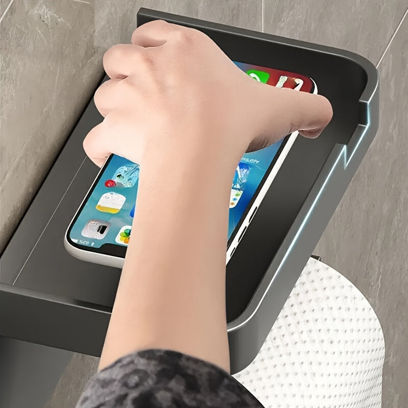 Suporte Adesivo para Papel Higiênico Com Prateleira para Celular