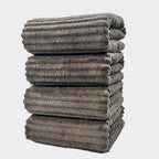 Conjunto de Toalhas de Banho Listradas em Coral Fleece