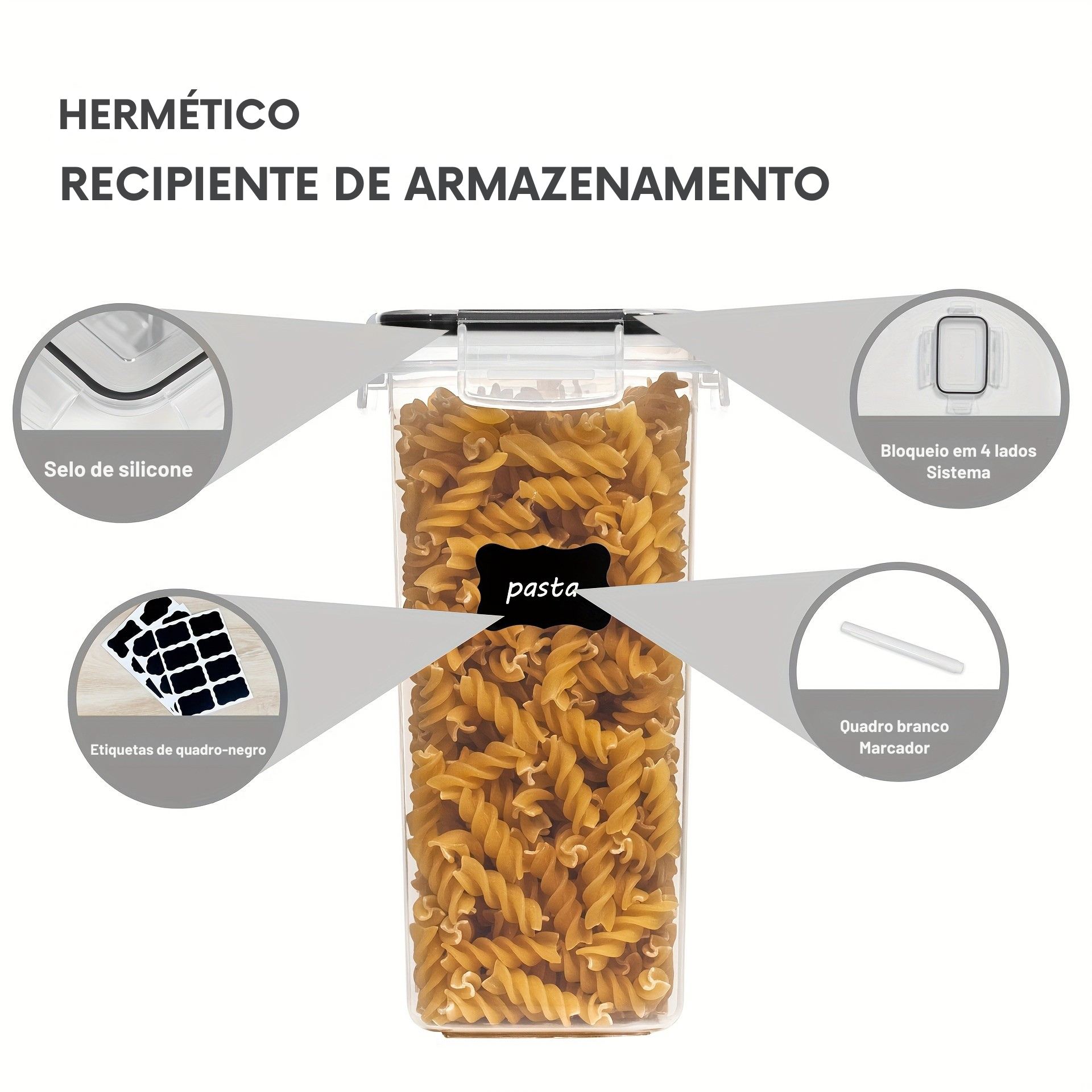 Conjunto Organizadores de Despensa com Etiquetas e Marcador