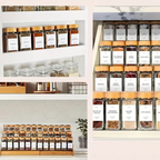 Kit Elegance Porta-Temperos com Tampa de Bambu em Vidro 15/24/36 unid.