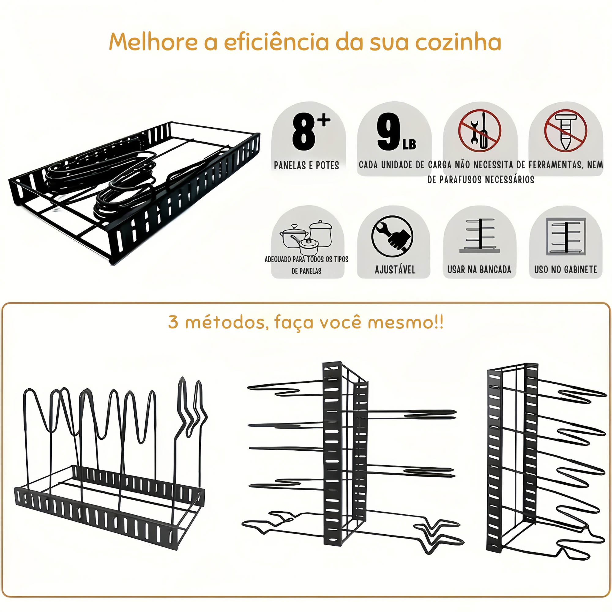 Organizador de Panelas 8 Níveis