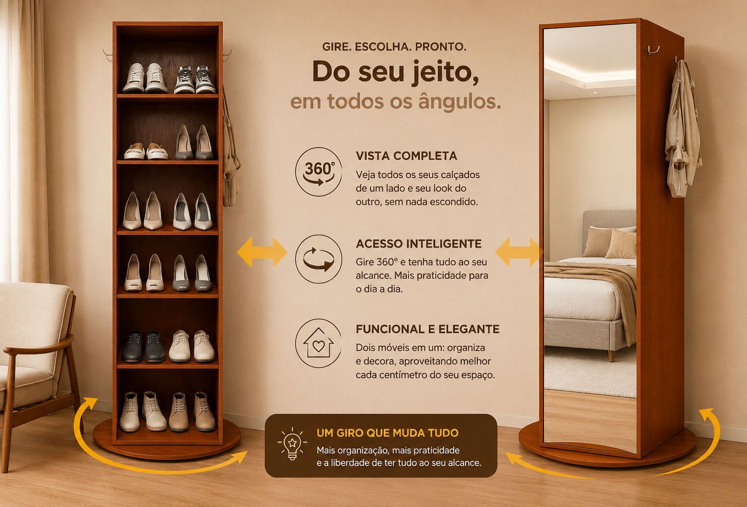 Sapateira Viena com Espelho