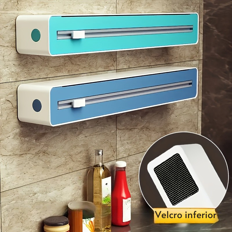 Dispenser 2 em 1 para Plástico Filme com Cortador Integrado