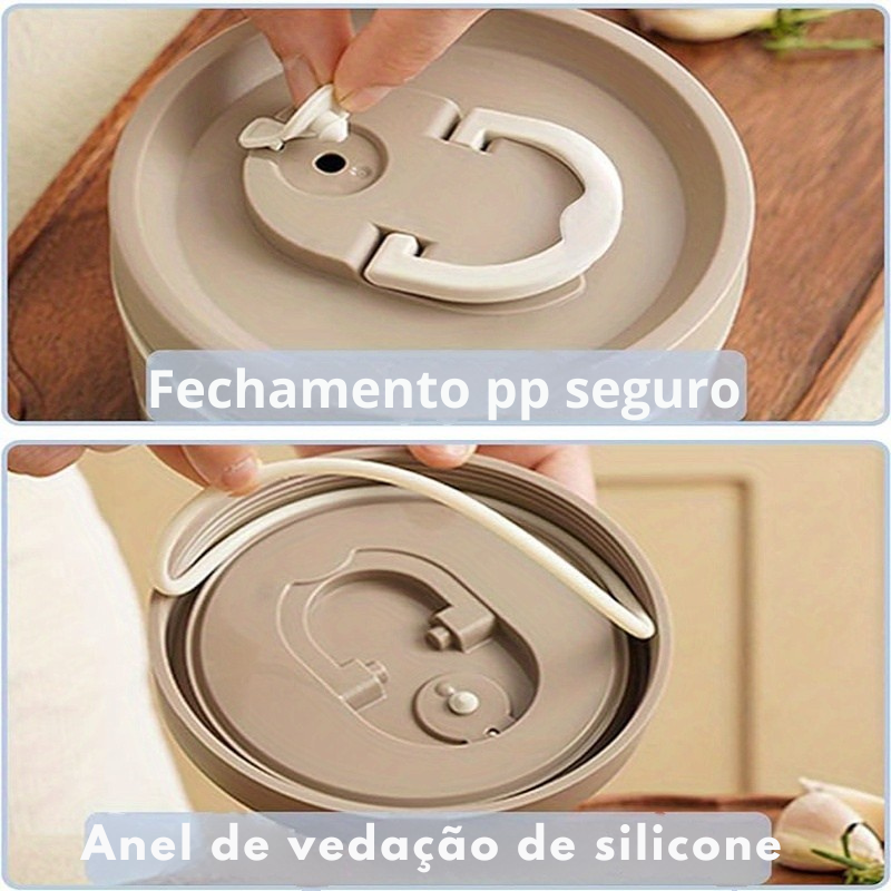 Marmita Empilhável Térmica 3 em 1 de Aço Inoxidável com Bolsa Isotérmica
