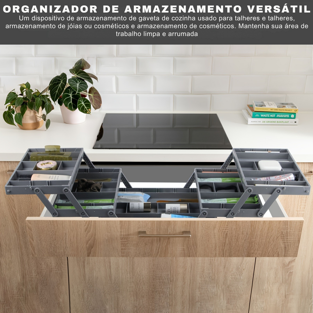 Organizador Dobrável de Gaveta Expansível Multiuso