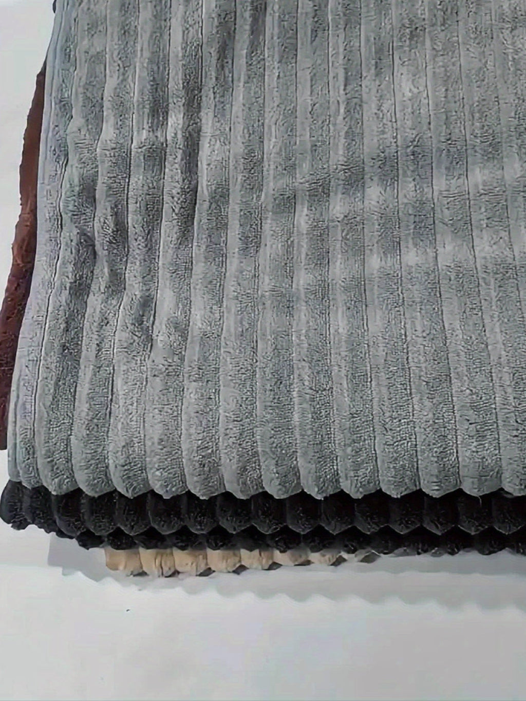 Conjunto de Toalhas de Banho Listradas em Coral Fleece