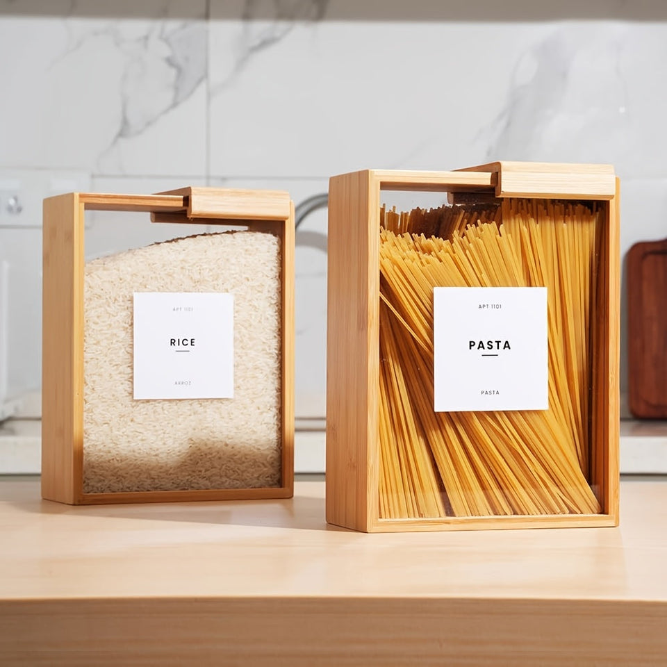 Dispenser Selado de Alimentos 2L em Bambu