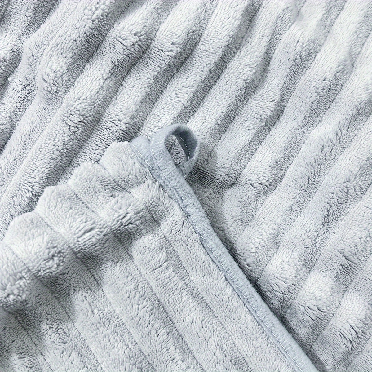Conjunto de Toalhas de Banho Listradas em Coral Fleece